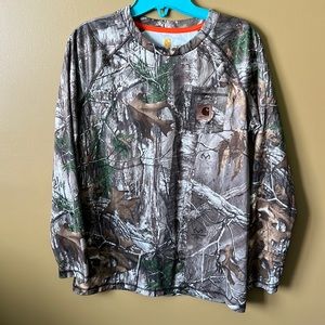 Youth size Large Realtree camo Carhartt long sleeved shirt with pocket